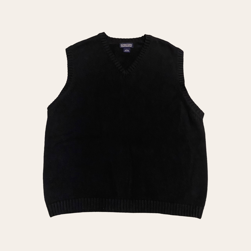 Black Knit Lands’ End Sweater Vest